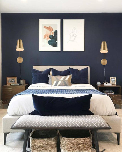 Modern Plug in Wall Sconce with Cord Set of 2 Brass Wall Light